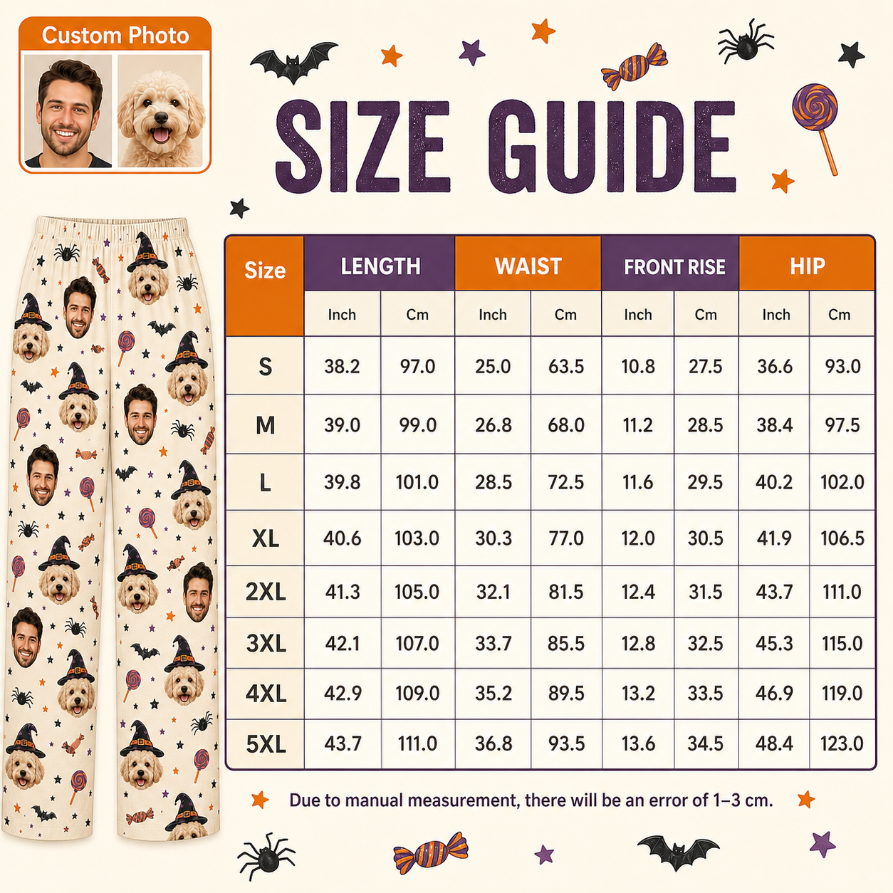 Custom Photo Face With Pet Halloween Personalized Unisex Pajama Pants THUC99