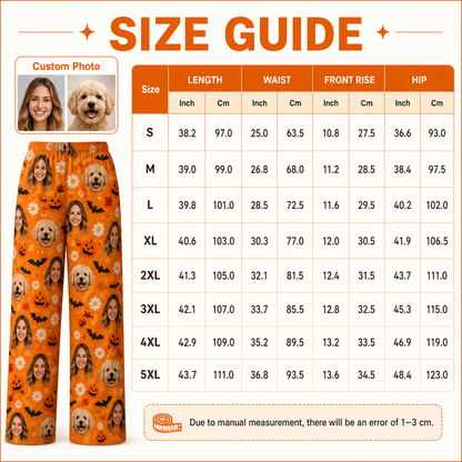 Custom Photo Face And Dog Halloween Funny Unisex Sleep Pants For Pet Owner Dog Lover THUC99