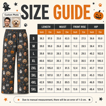 Custom Photo Face And Dog Halloween Personalized Straight Pajama Bottoms THUC99