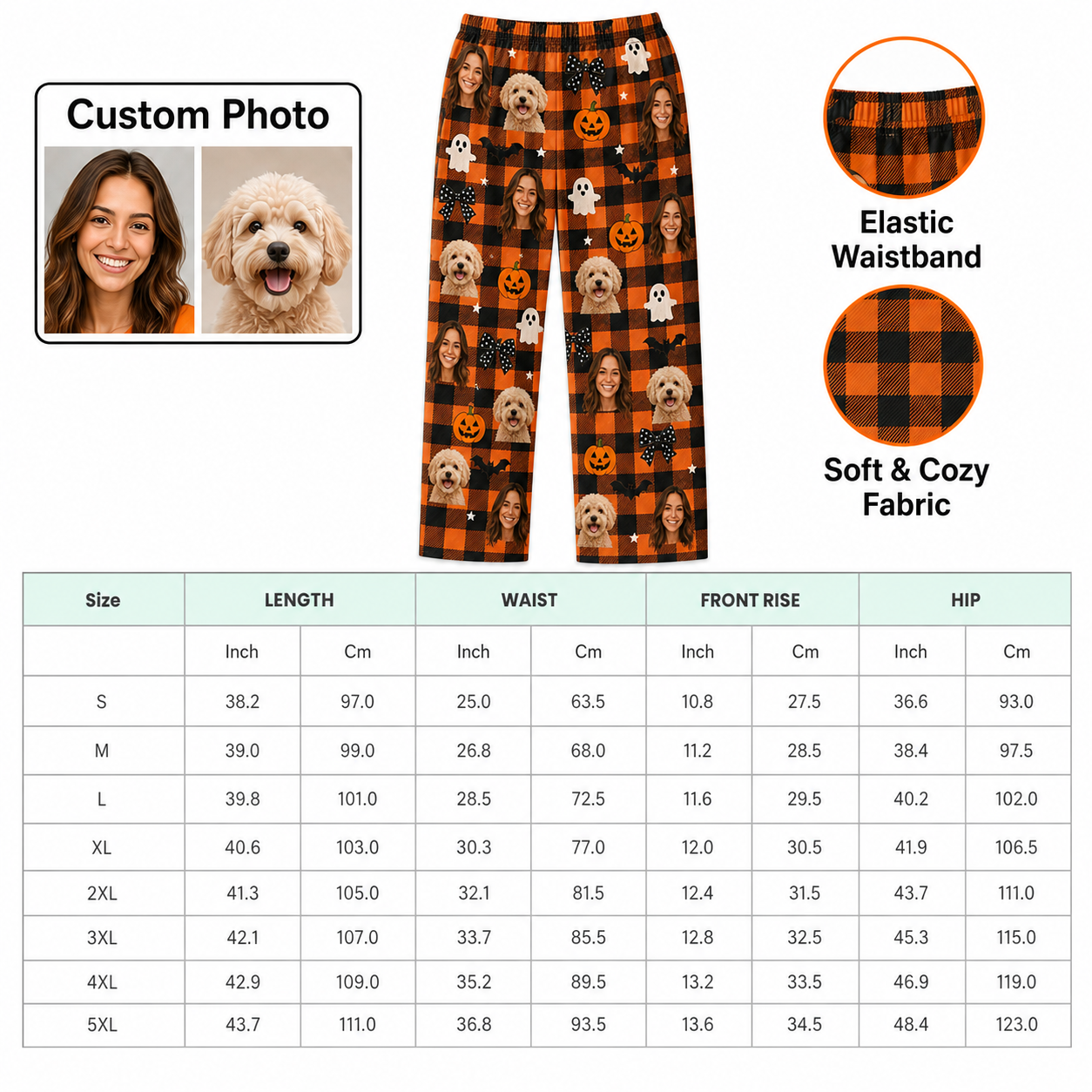Custom Photo Face And Pet Dog Halloween Personalized Pajama Pants Gift For Dog Lover THUC99
