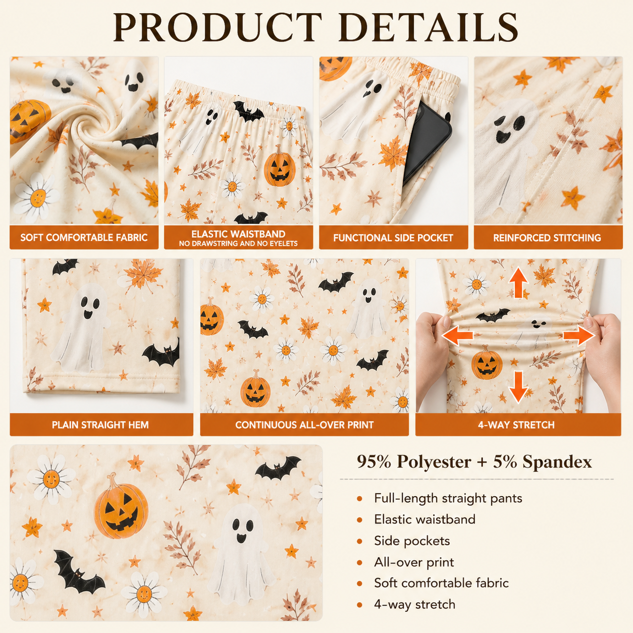 Halloween Unisex Straight Pajama Pants, Cozy Spooky Season Lounge Pants, Halloween Gift For Him And Her THUC99