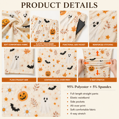 Halloween Unisex Straight Pajama Pants, Cozy Spooky Season Lounge Pants, Halloween Gift For Him And Her THUC99