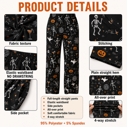 Halloween Unisex Straight Pajama Pants, Festive Halloween Lounge Bottoms, Cozy Gift For Spooky Season Lovers THUC99