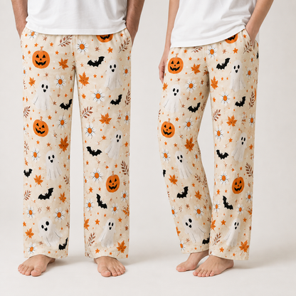 Halloween Unisex Straight Pajama Pants, Cozy Spooky Season Lounge Pants, Halloween Gift For Him And Her THUC99