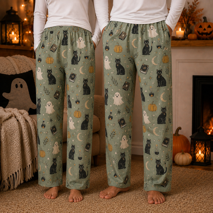 Halloween Unisex Straight Pajama Pants, Festive Halloween Lounge Bottoms, Cozy Gift For Spooky Season Lovers THUC99