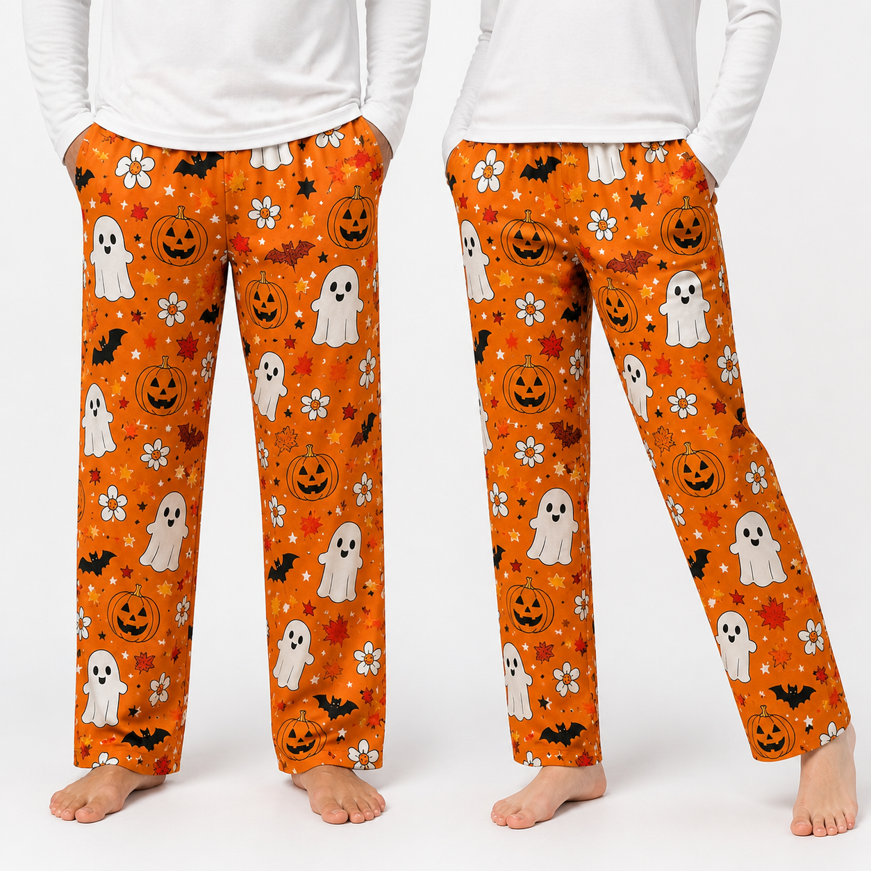 Halloween Unisex Straight Pajama Pants, Creepy Cute All Over Print PJs, Fun Gift For Friends And Family THUC99