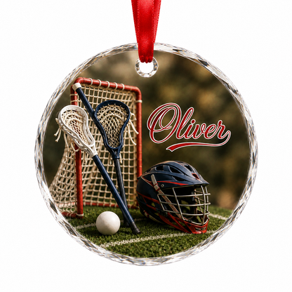 Sports Glass Ornament Lacrosse