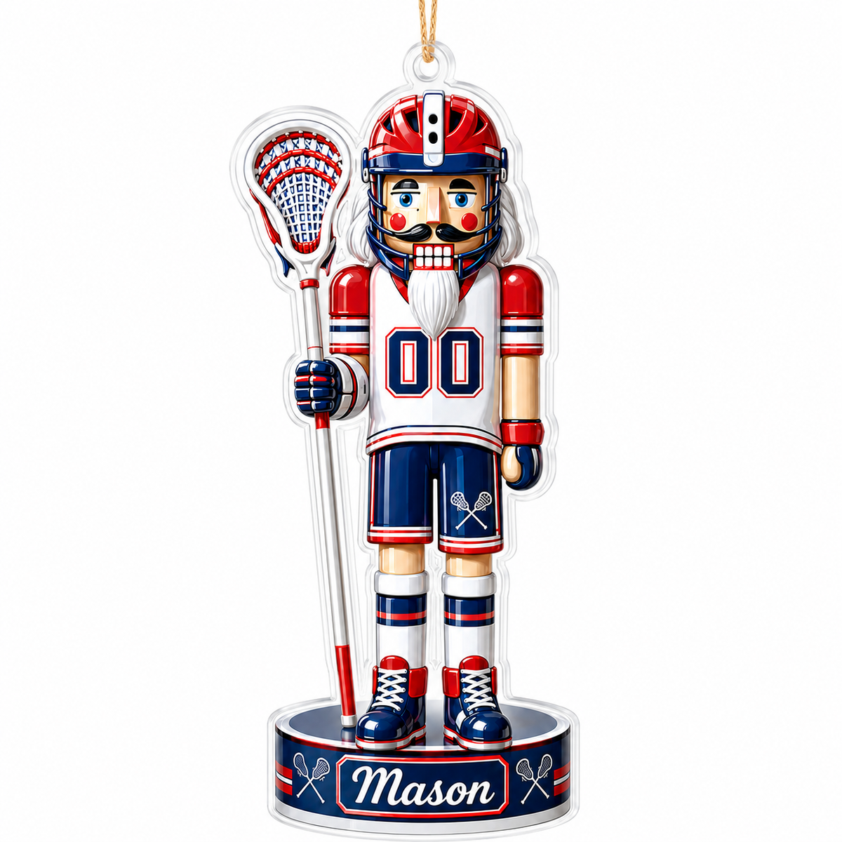 Sports Nutcracker Lacrosse Acrylic