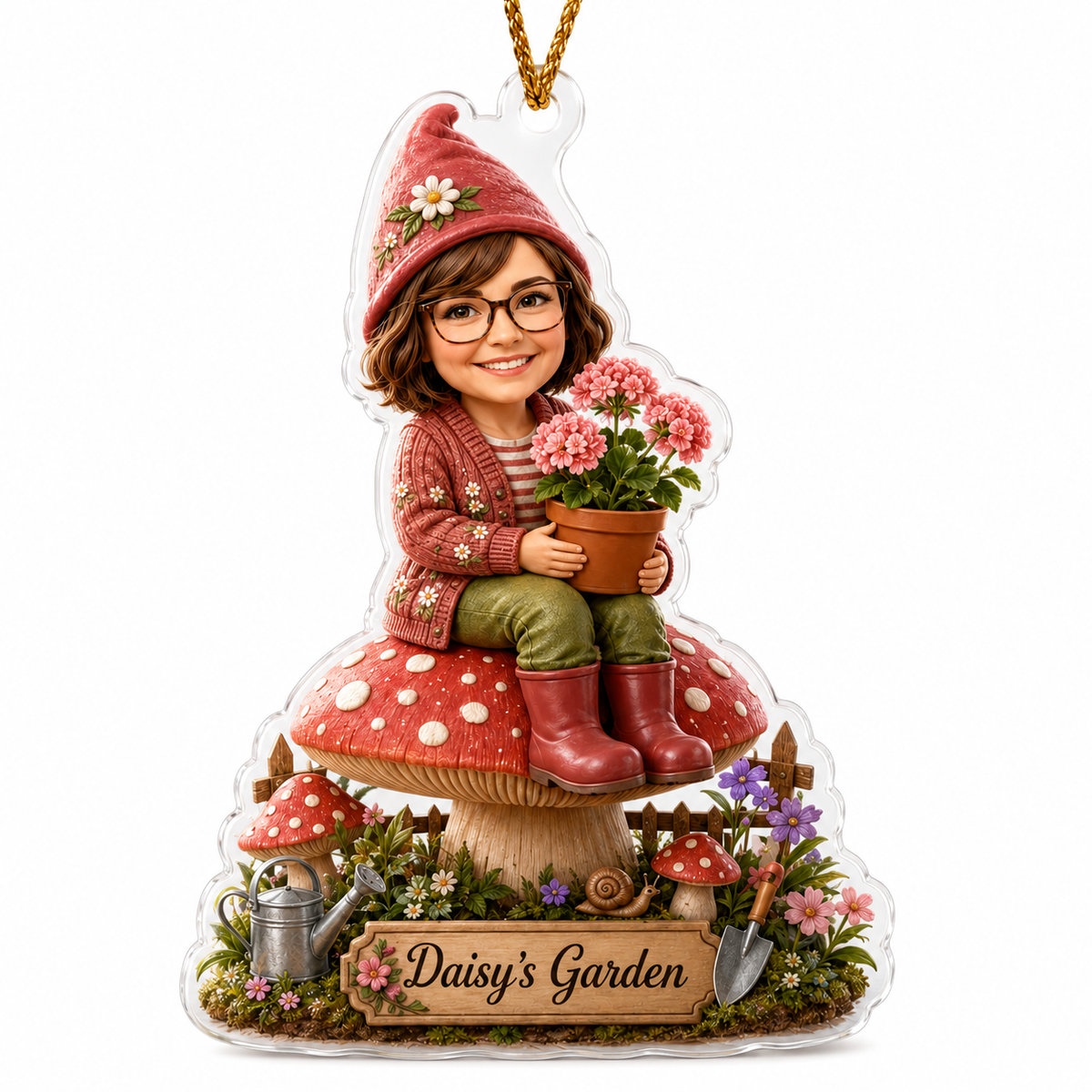 Custom Gardening Photo Garden Gnome Acrylic