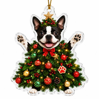 Dog Santa Tree Boston Terrier
