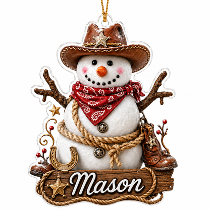 Personalized Boost Cowboy Snowman Acrylic