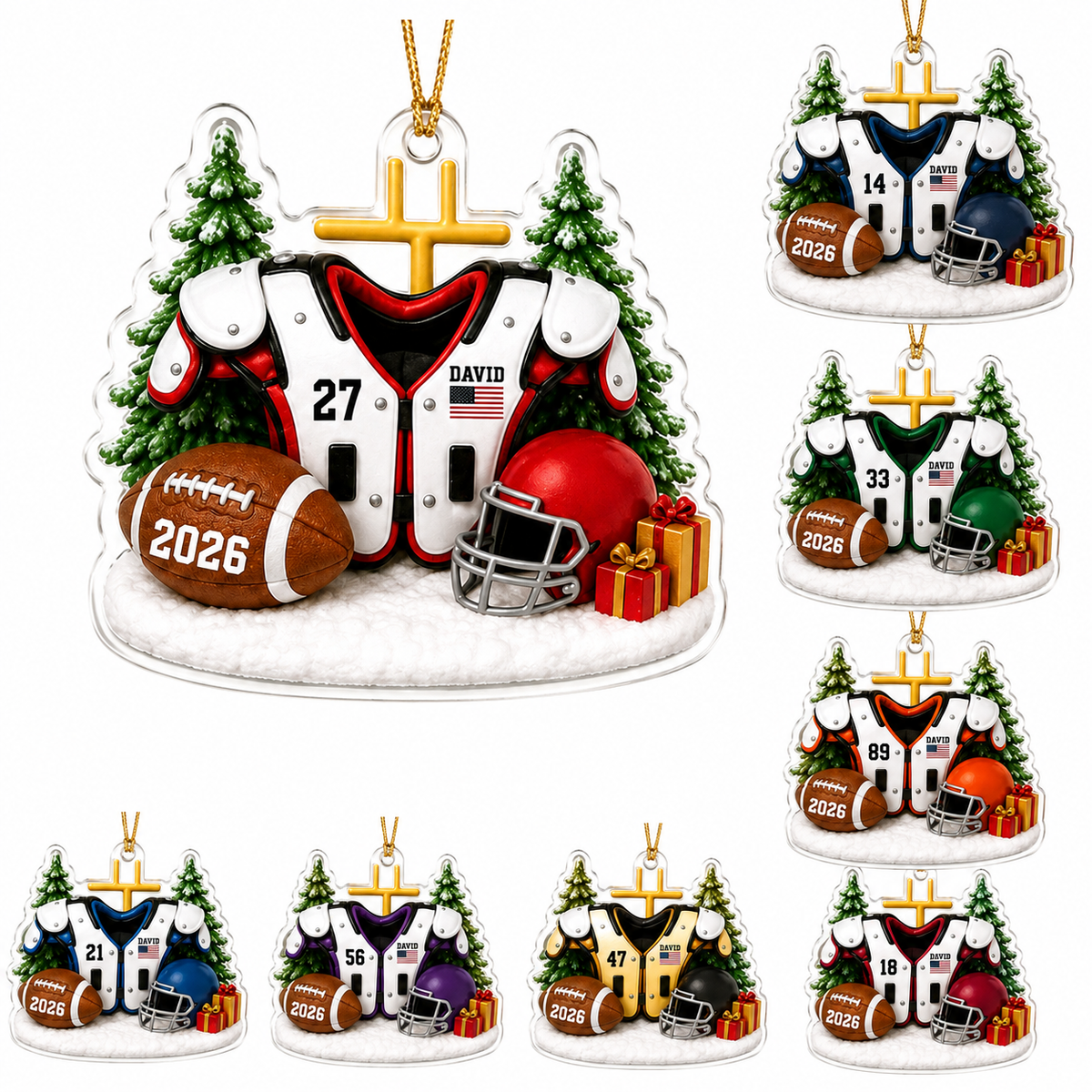 American Football Custome Name Acrylic Style 13