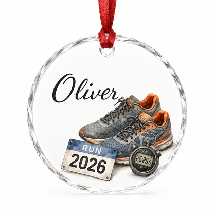 Sport Glass Ornament Running Gear