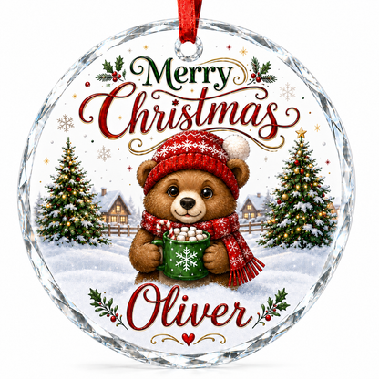 Christmas Glass Animal Bear