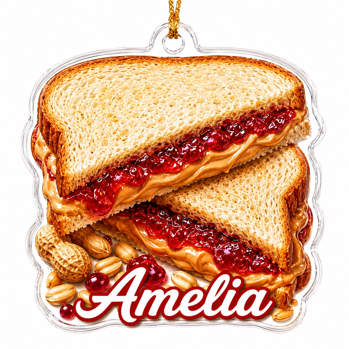 Breakfast Custom Name Peanut Butter and Jelly Sandwich Acrylic