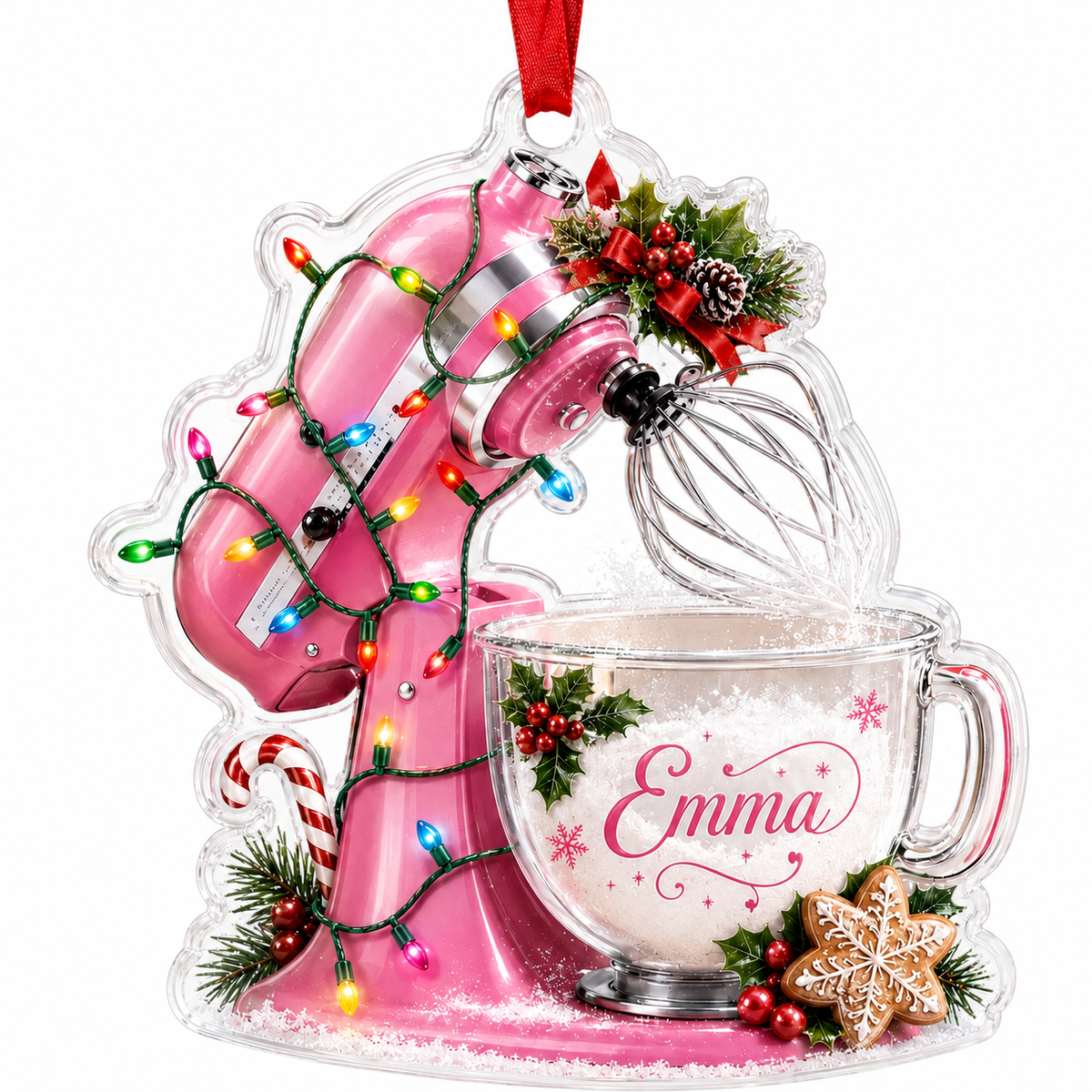 Personalized Kitchen Utensils Acrylic Pink Dough Mixer