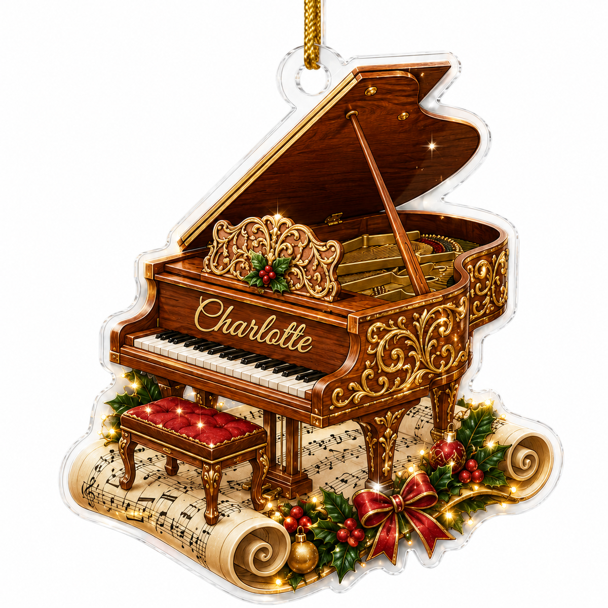 Piano Custome Name Acrylic Style 3