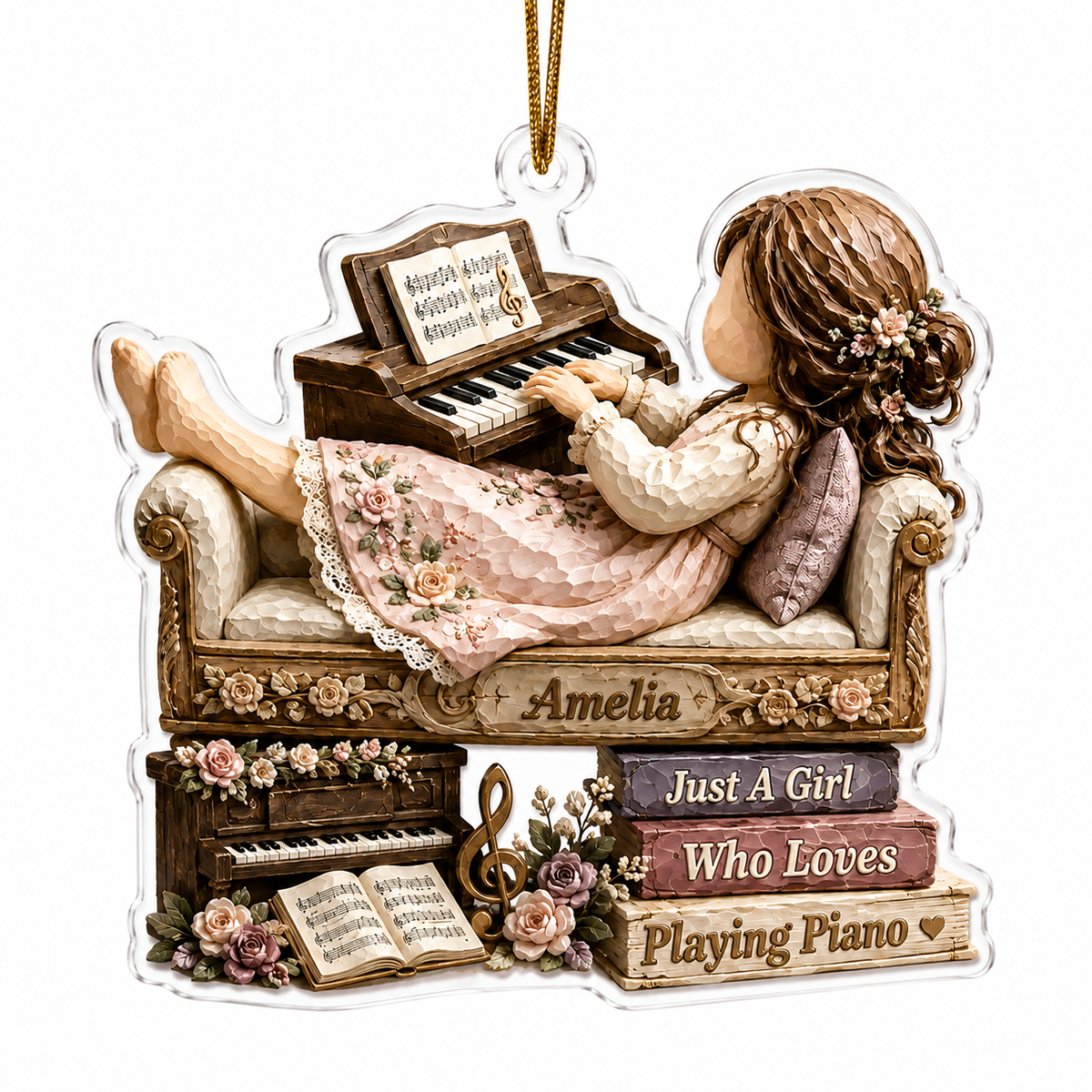 Personalized Just A Girl Hobby Playing Piano