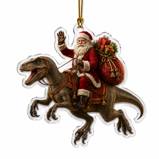 Dinosour With Santa Veociraptor