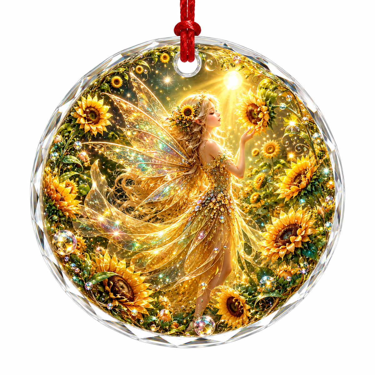 Fairy Glass Ornament Sunflower Fairy