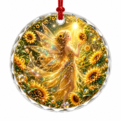 Fairy Glass Ornament Sunflower Fairy