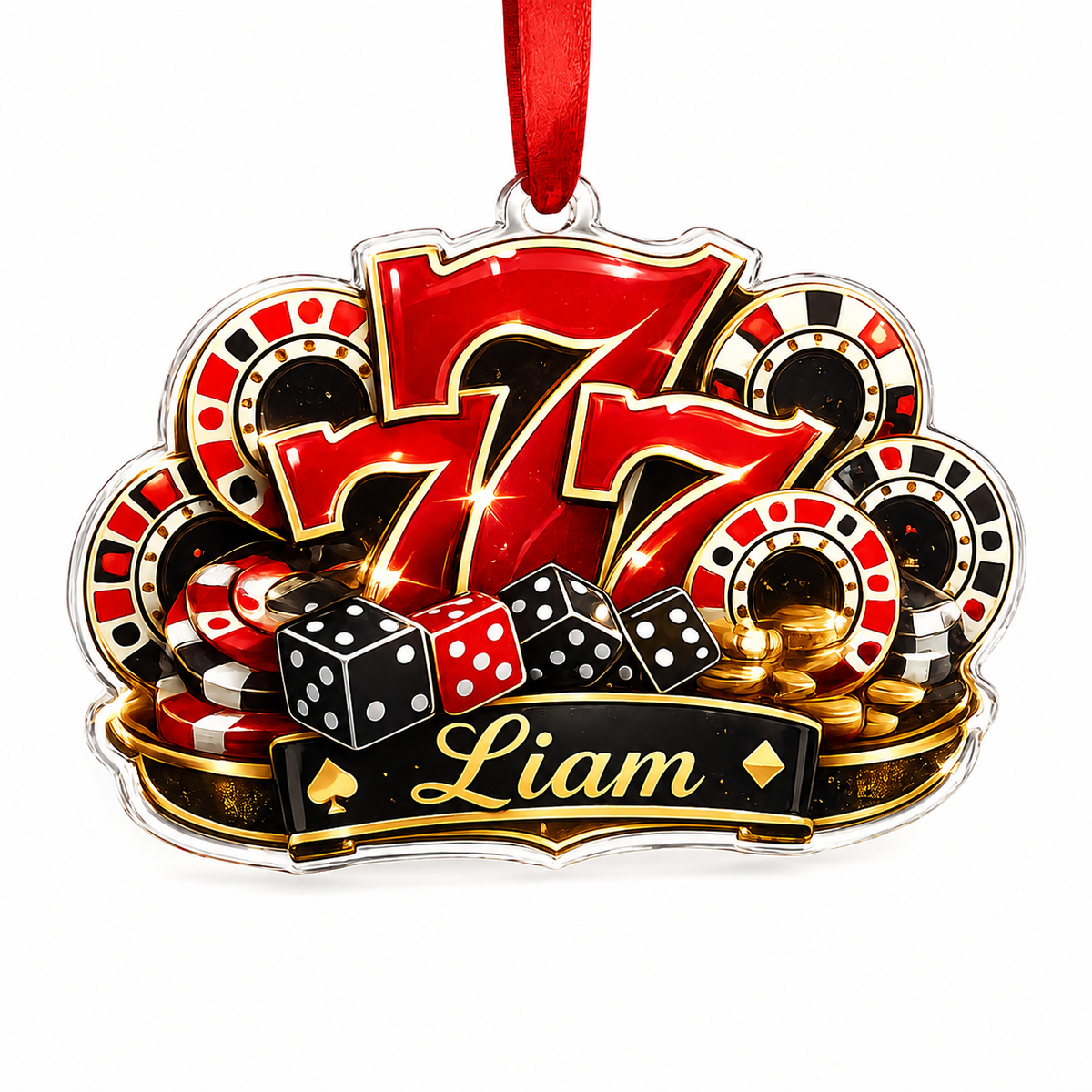 Pocker Custome Name Acrylic Colorful 777