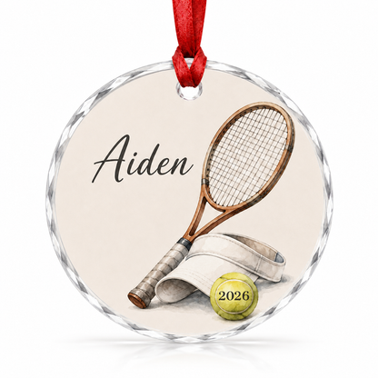 Sport Glass Ornament Tennis Gear