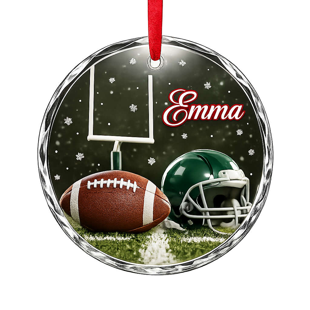 Sports Glass Ornament American Football