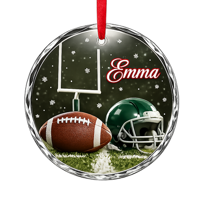 Sports Glass Ornament American Football