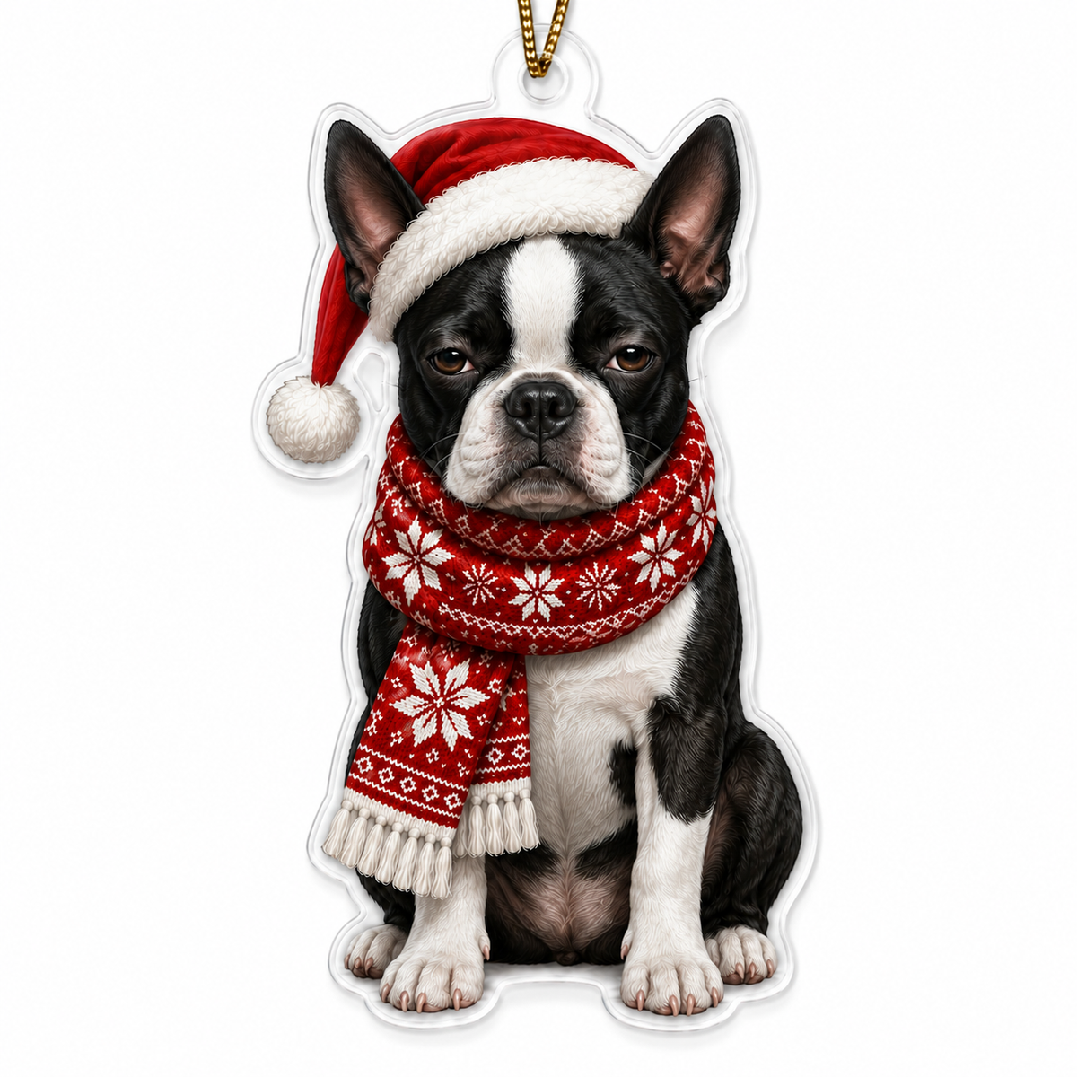 Dog Funny Christmas Boston Terrier