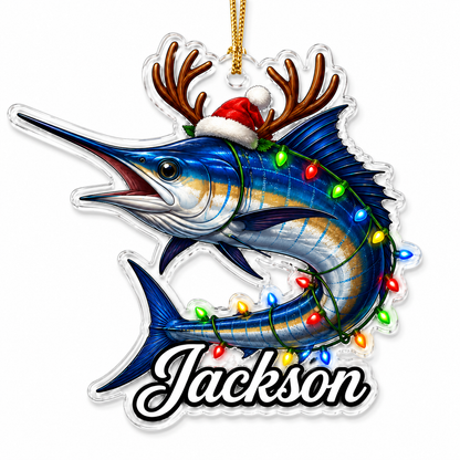 Fishing Christmas Lights Blue Marlin Acrylic