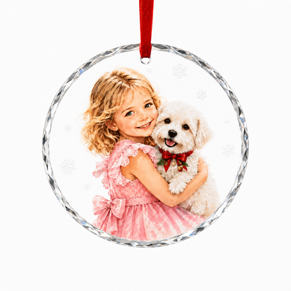 Custom Photo Dog Glass Dog With Baby Girl
