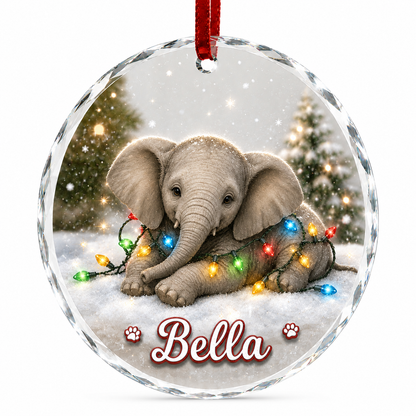 Glass Animal Led Light Elephant
