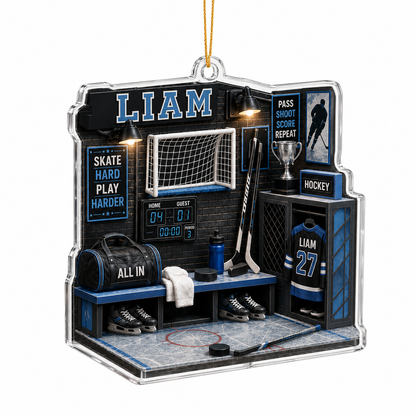 Sport Room Custome Name Acrylic Ice Hockey