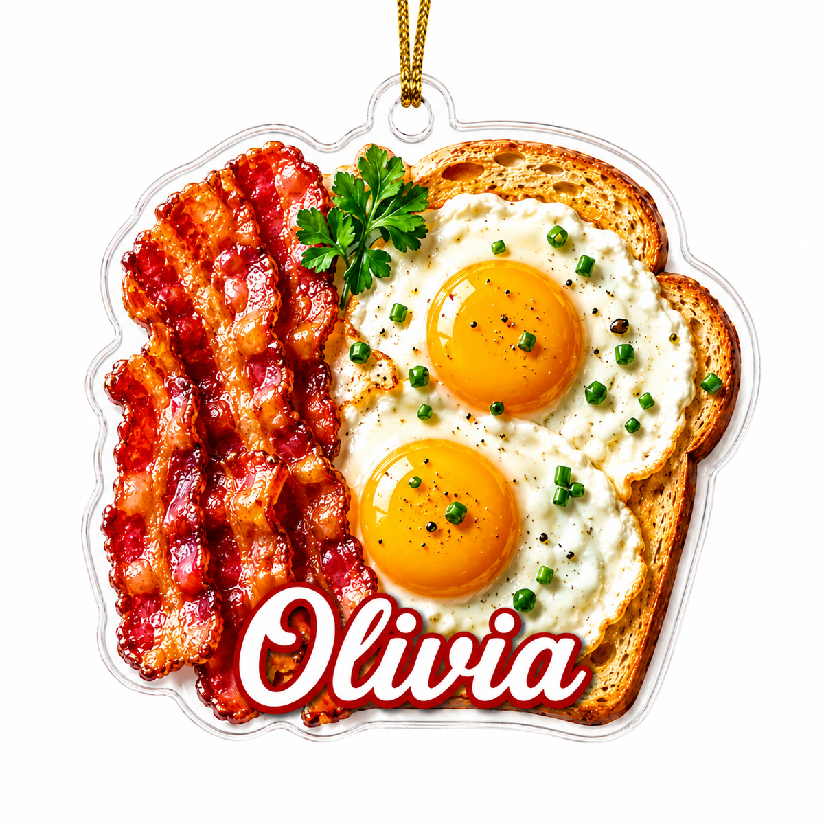 Breakfast Custom Name Bacon and Eggs Acrylic