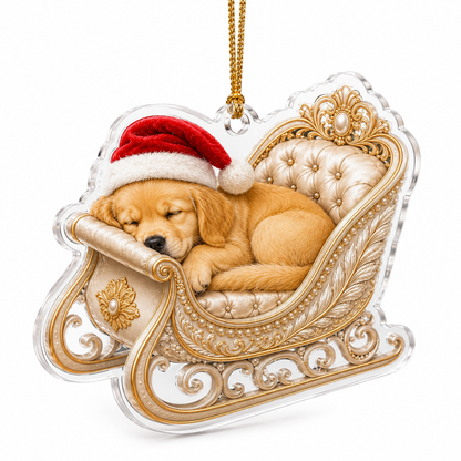 Dog Christmas Sleigh Golden Retriever
