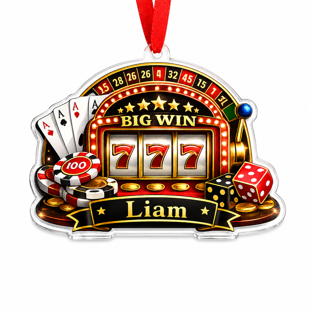 Pocker Custome Name Acrylic Big Win