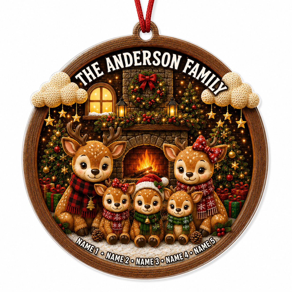 Christmas Family Wood Deer