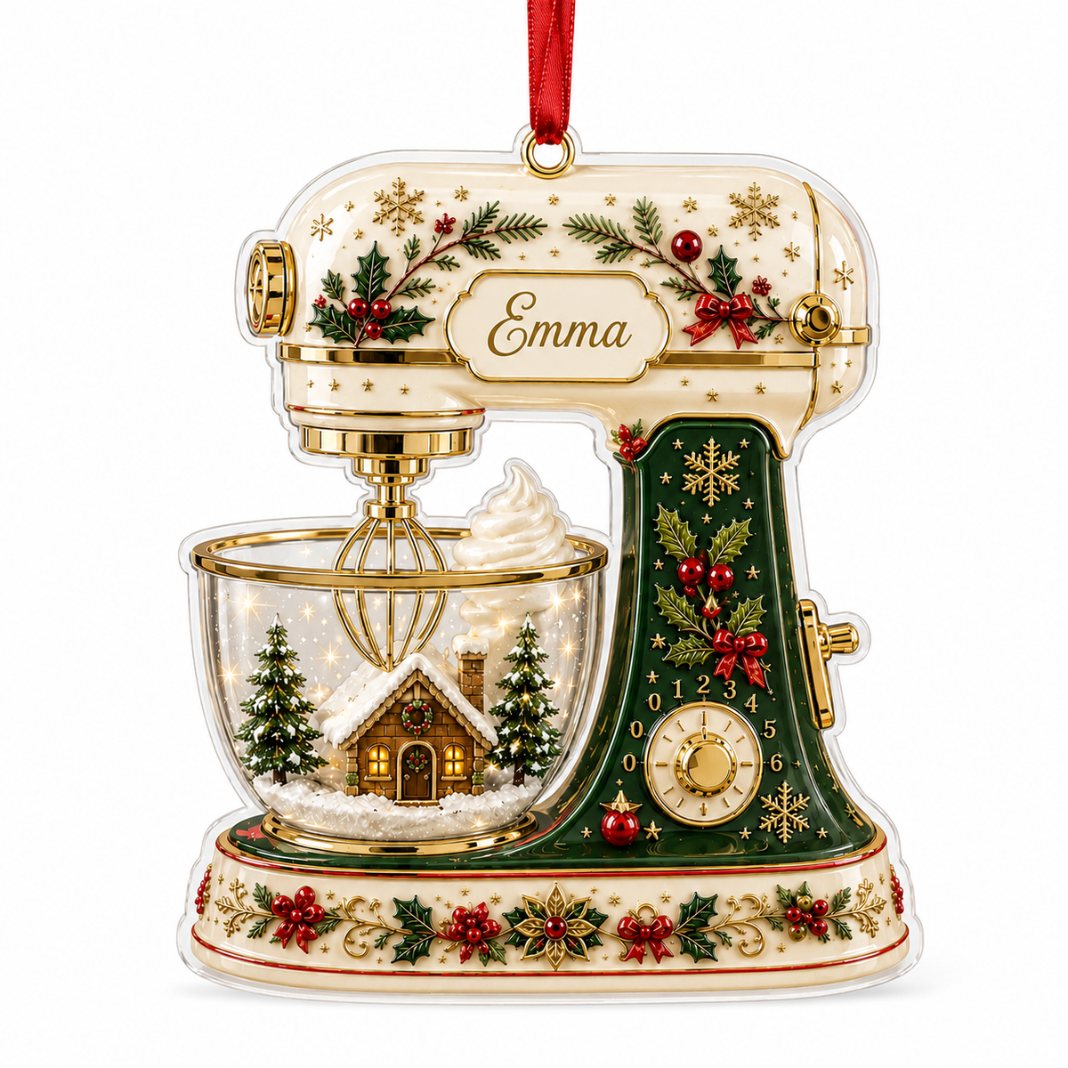 Personalized Kitchen Utensils Acrylic Winter Dough Mixer