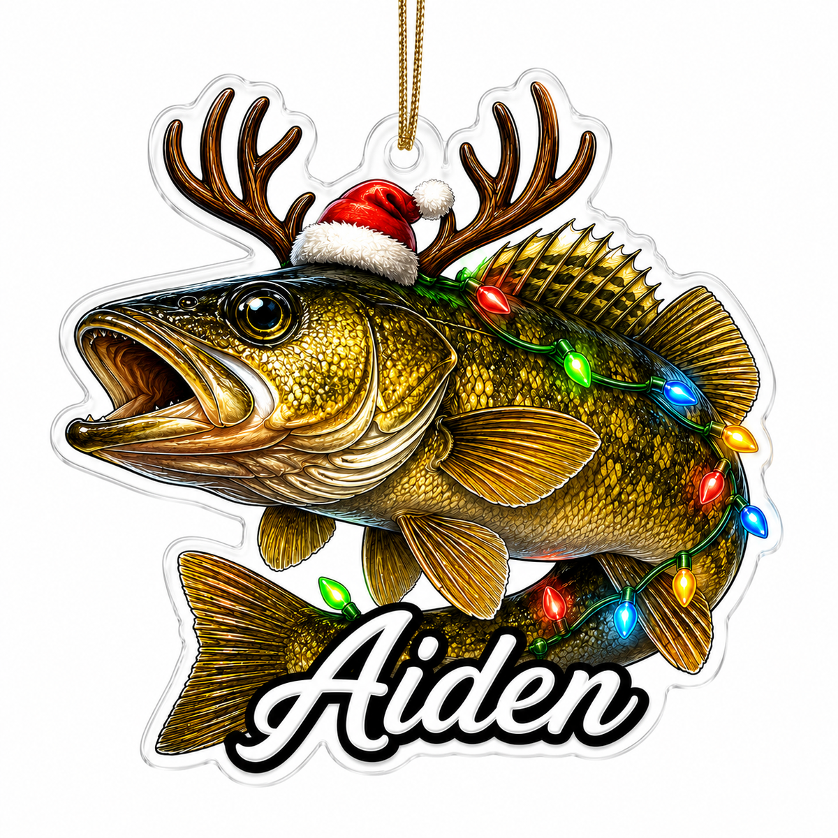 Fishing Christmas Lights Walleye Acrylic