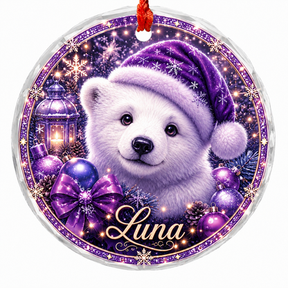 Purple Animal At Christmas Polar Bear