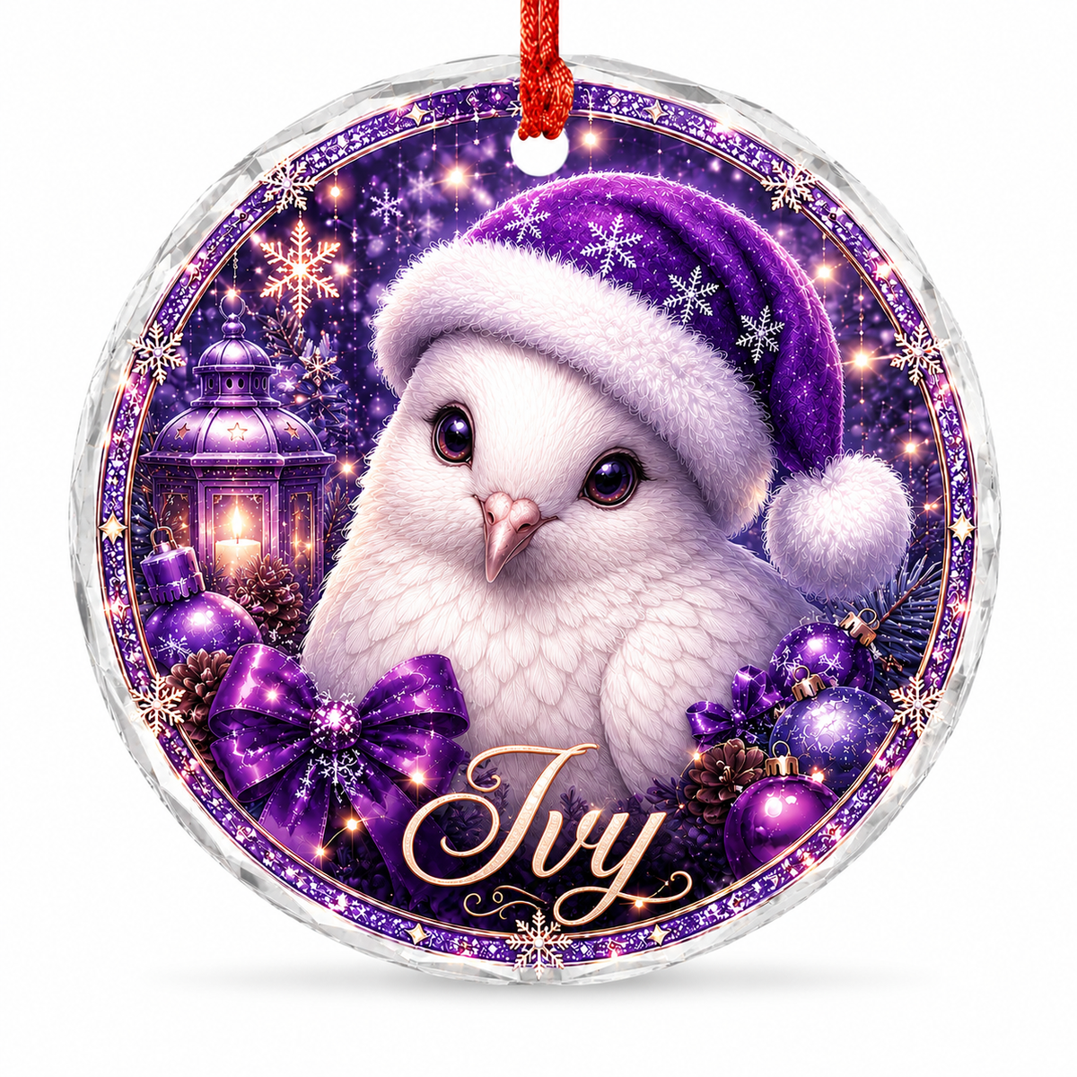 Purple Bird At Christmas Dove