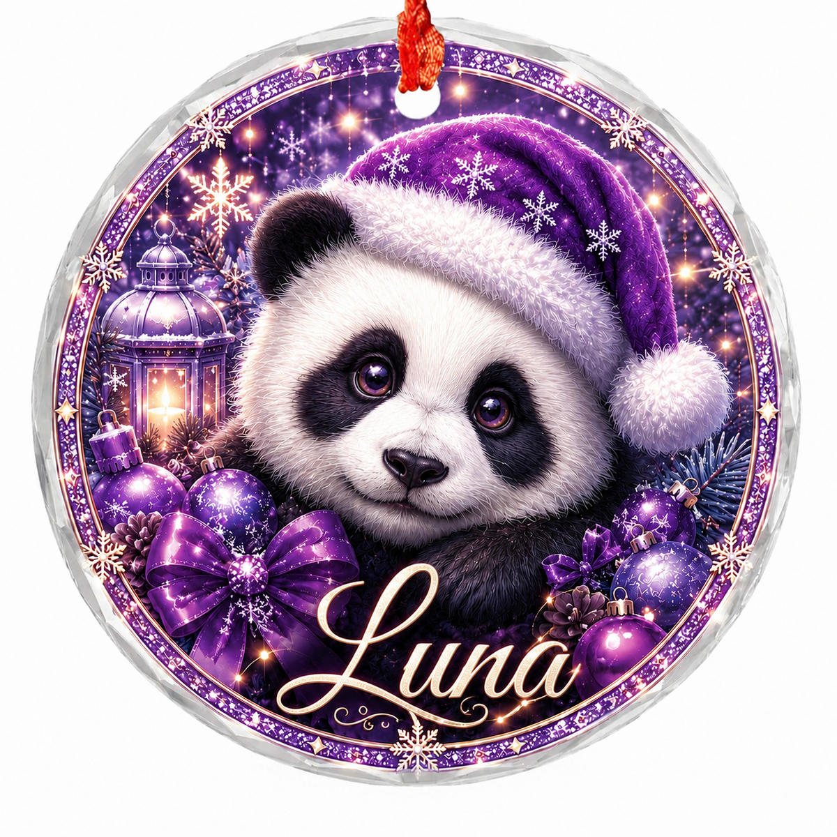 Purple Animal At Christmas Panda