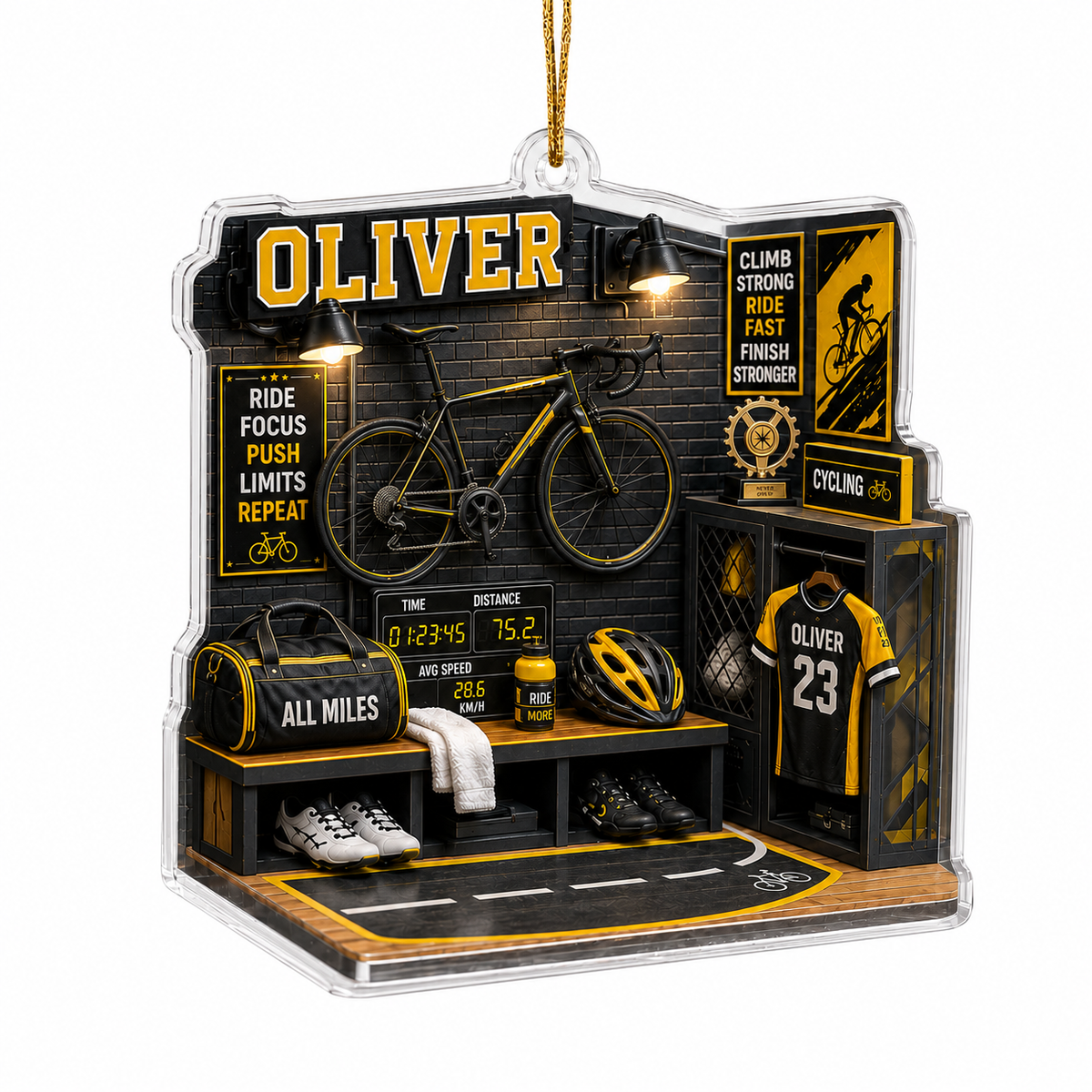 Sport Room Custome Name Acrylic Cycling
