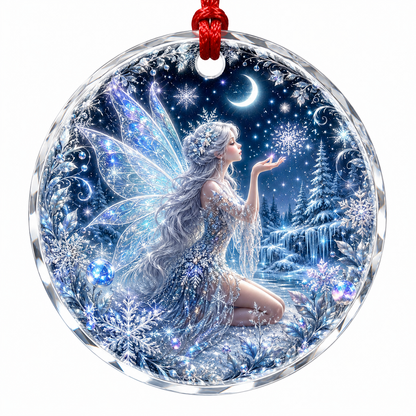 Fairy Glass Ornament Winter Snow Fairy