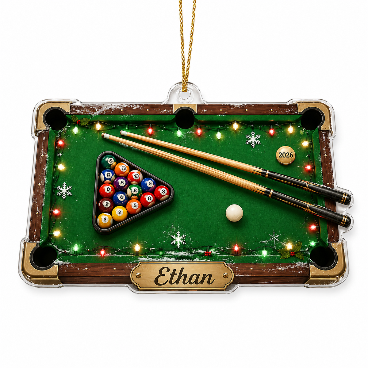 Custom Name Billiards Christmas Table Acrylic