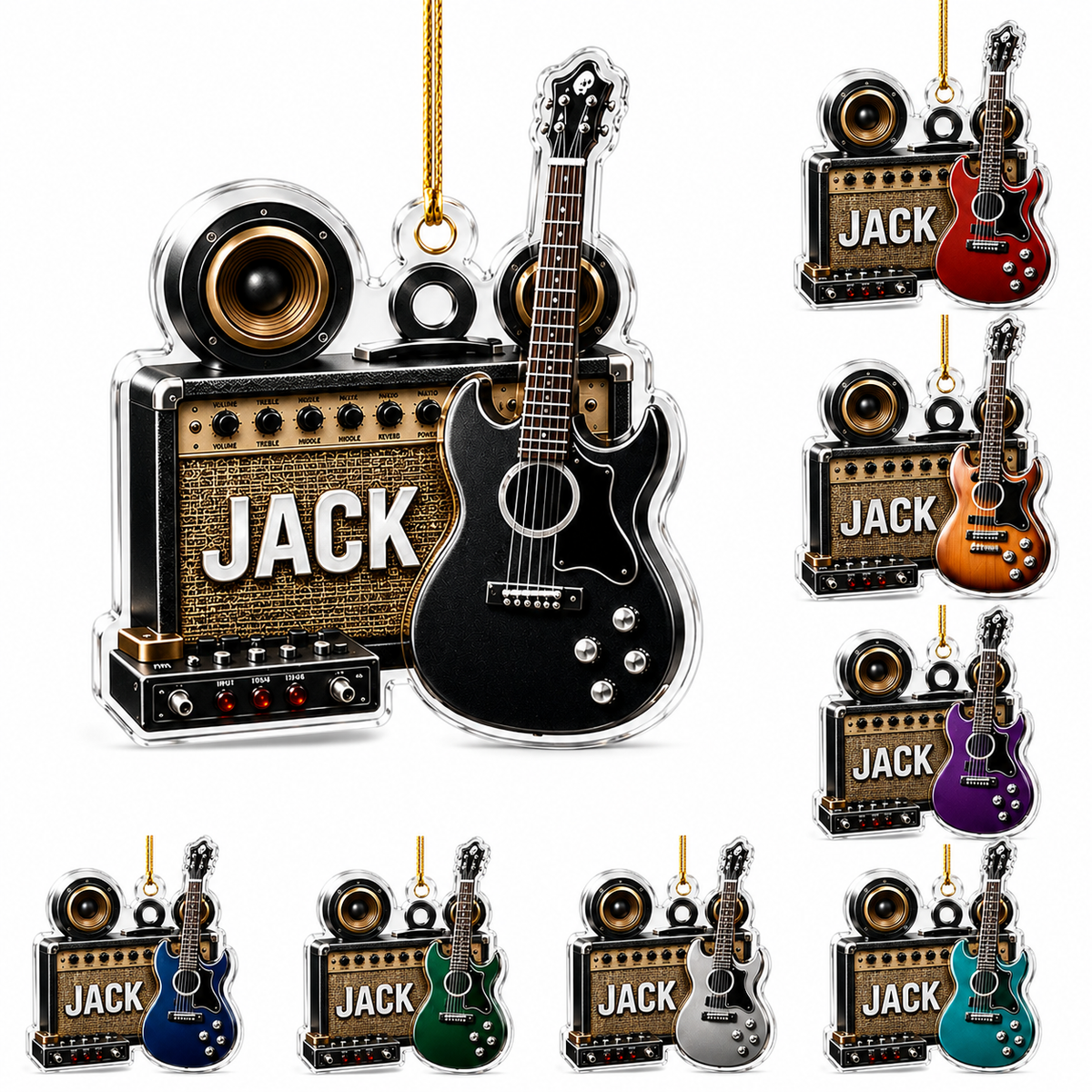 Guitar Custom Name Acrylic - Guitar Amplifier and Speakers