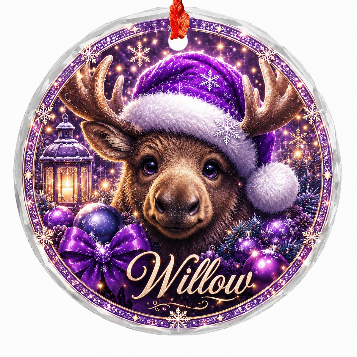 Purple Animal At Christmas Moose