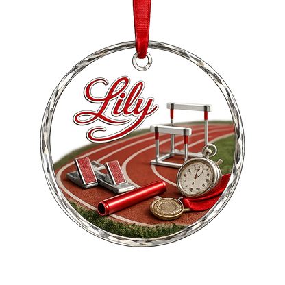 Sports Glass Ornament Track and Field