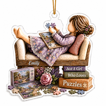 Personalized Just A Girl Hobby Puzzle Lover